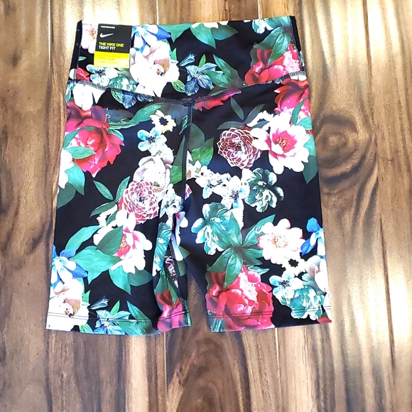 NIKE DRI FIT ONE ICON CLASH FLORAL 7" BIKE TIGHT TRAINING SHORTS Size Small - Picture 4 of 13